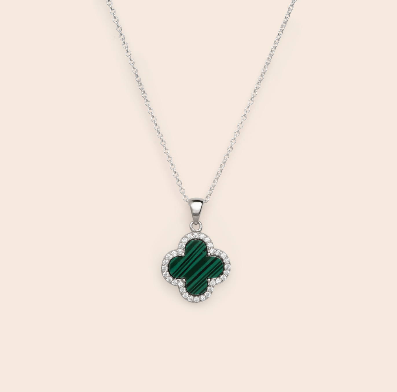 Green Clover CZ Necklace - Gemlet