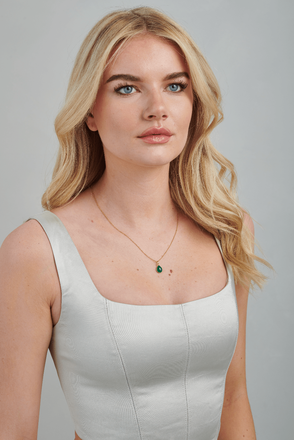 Green Onyx Teardrop Necklace - Gemlet