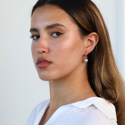 Dangle Heart Hoops