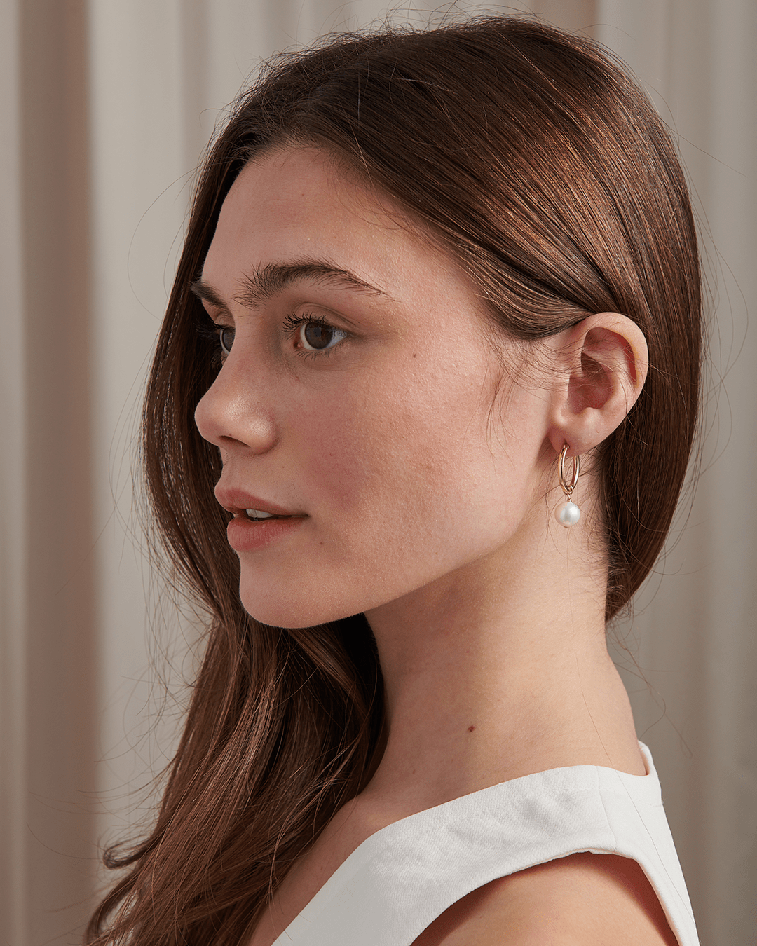 Large Pearl Dangle Hoops - Gemlet