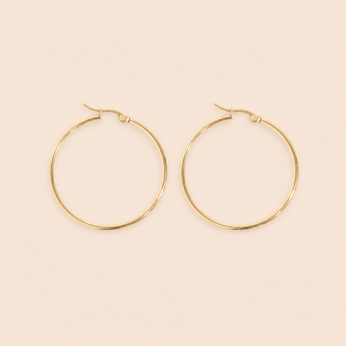 Large Thin Classic Hinged Hoops - Gemlet