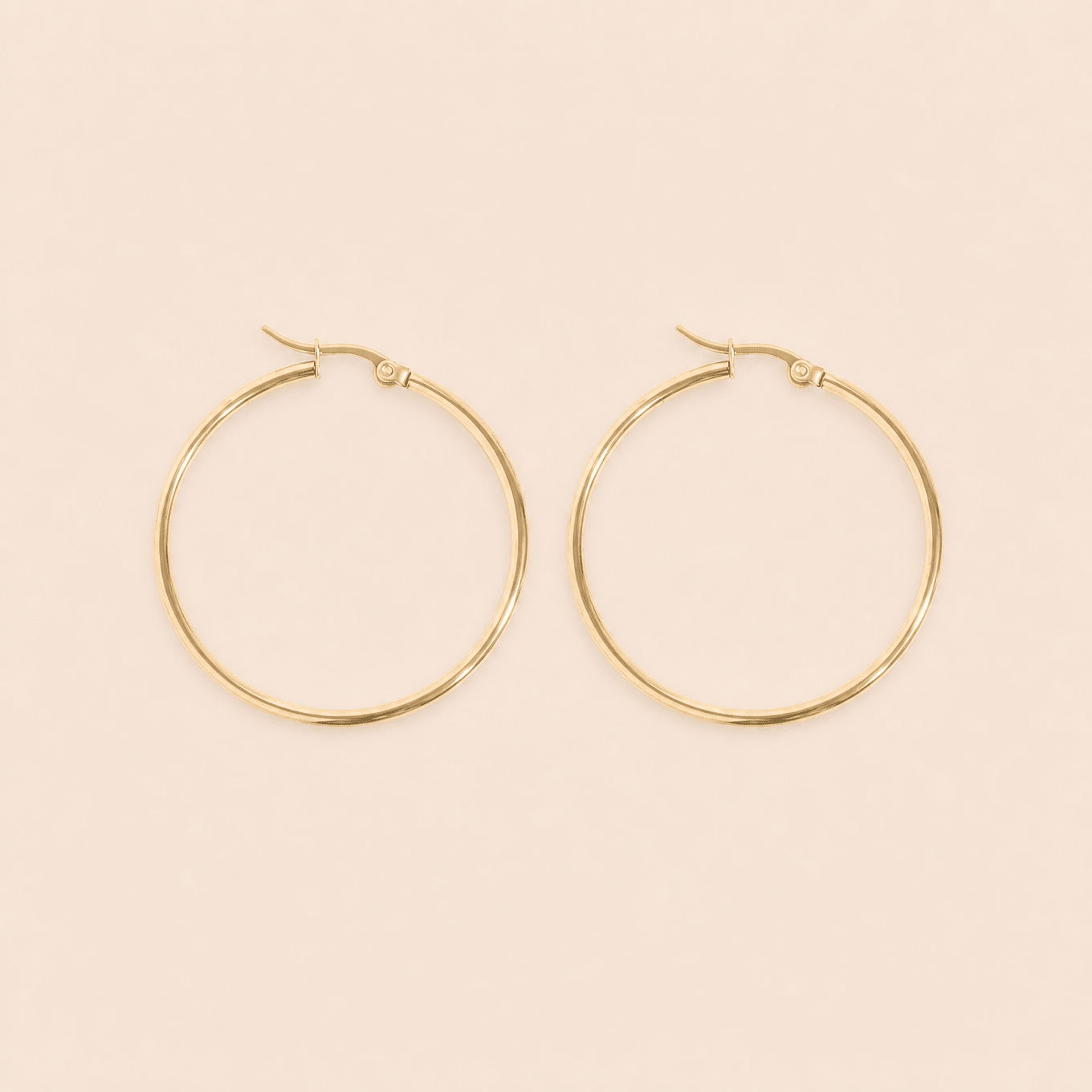 Large Thin Classic Hinged Hoops - Gemlet
