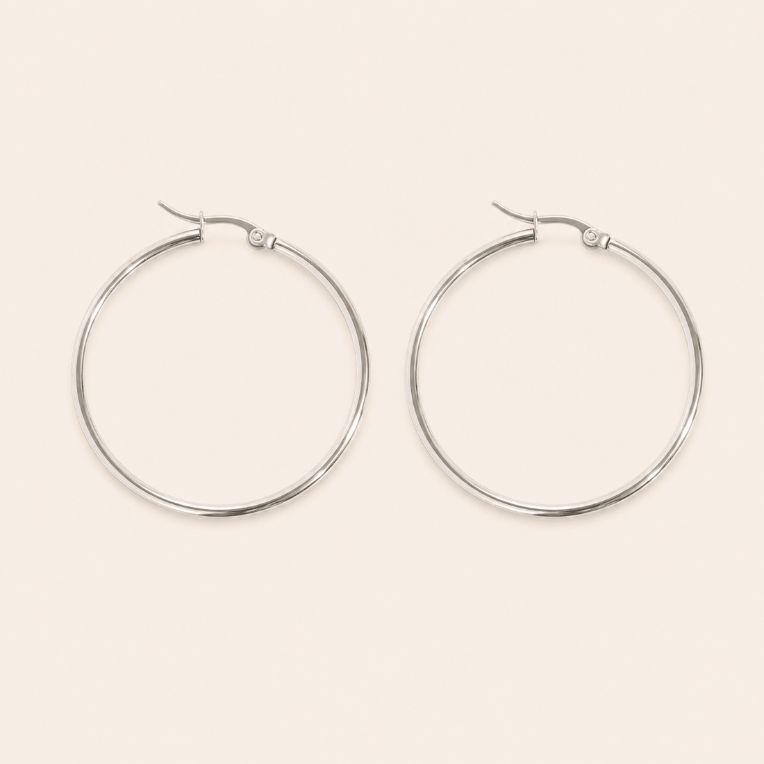 Large Thin Classic Hinged Hoops - Gemlet