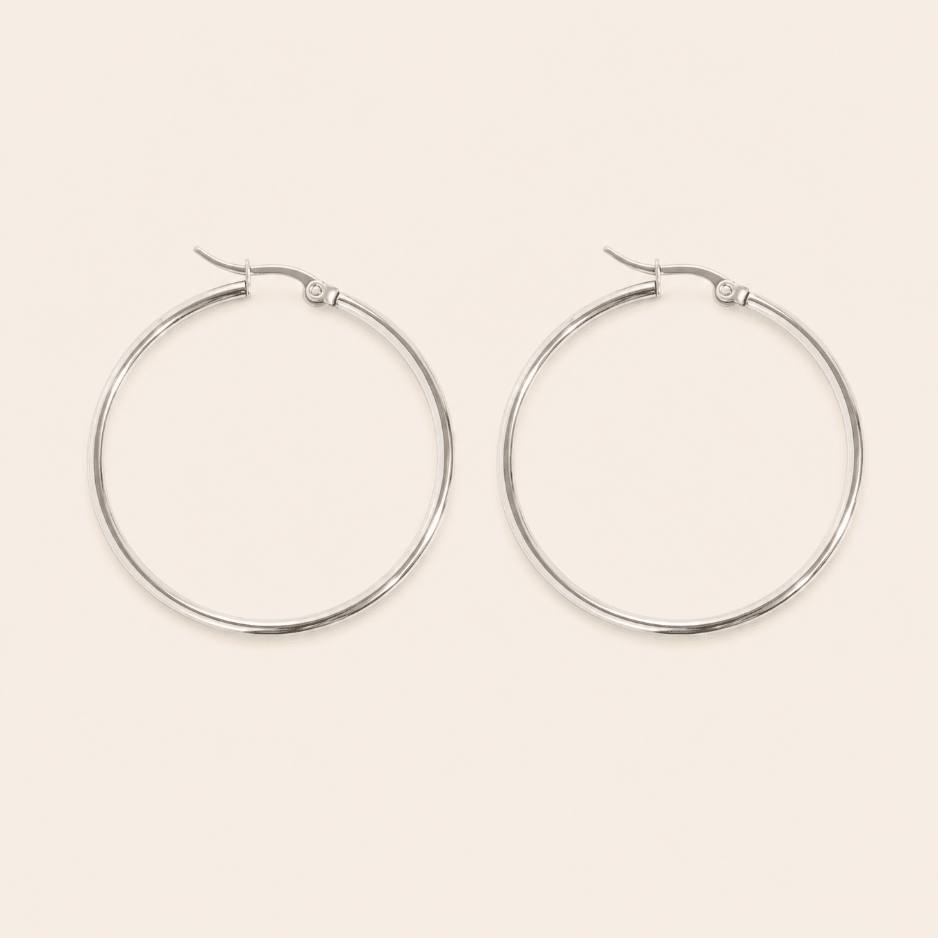 Large Thin Classic Hinged Hoops - Gemlet