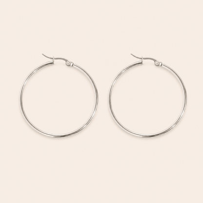 Large Thin Classic Hinged Hoops - Gemlet