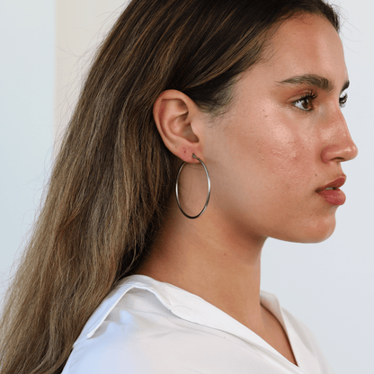 Large Thin Classic Hinged Hoops - Gemlet