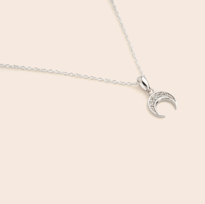 Mini Crescent Moon Pendant Necklace - Gemlet