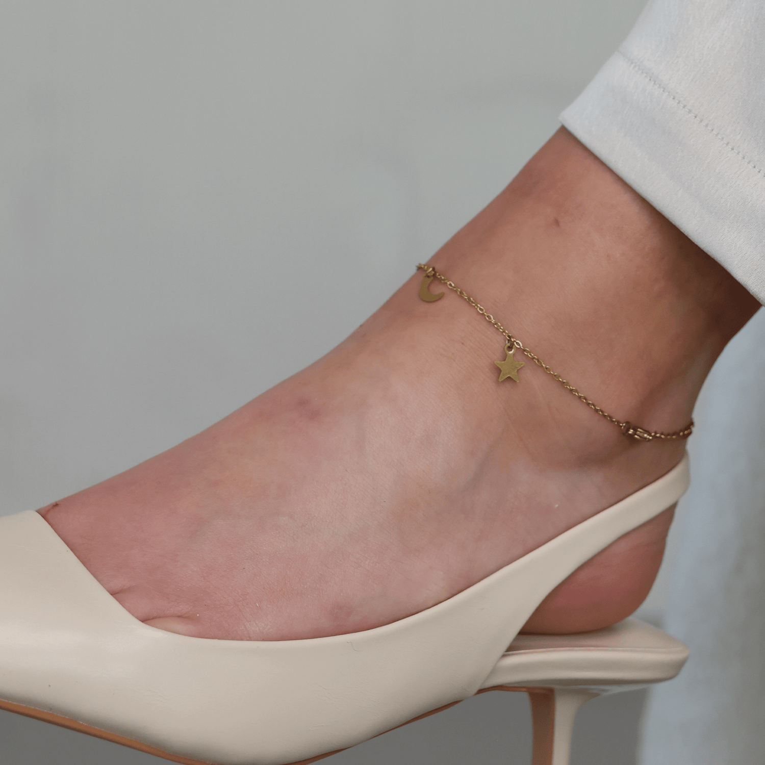Moon and Star Charms Anklet - Gemlet