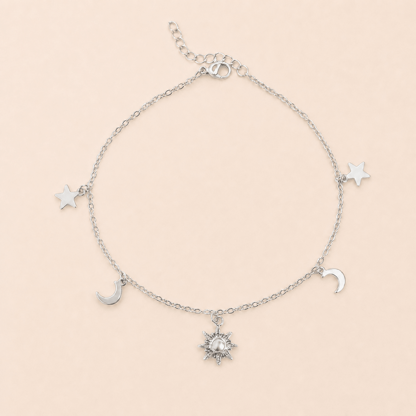Moon and Star Charms Anklet - Gemlet