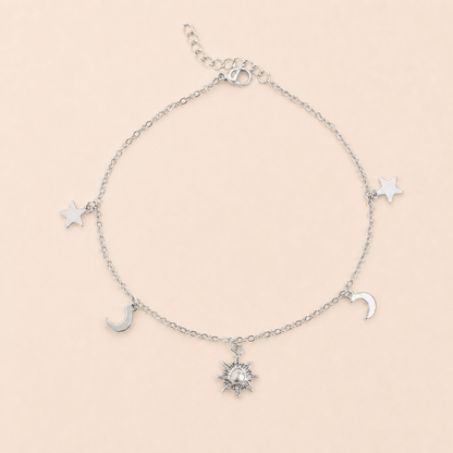 Moon and Star Charms Anklet - Gemlet
