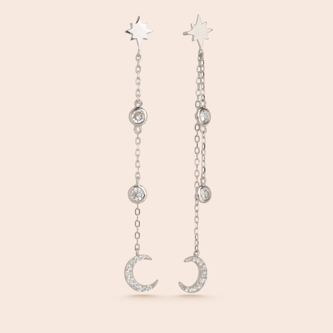 Moon & Star Dangle Studs - Gemlet