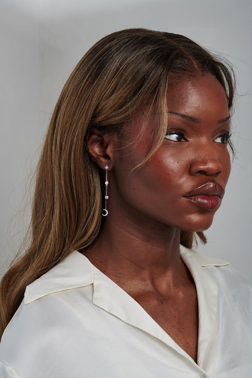 Moon & Star Dangle Studs - Gemlet