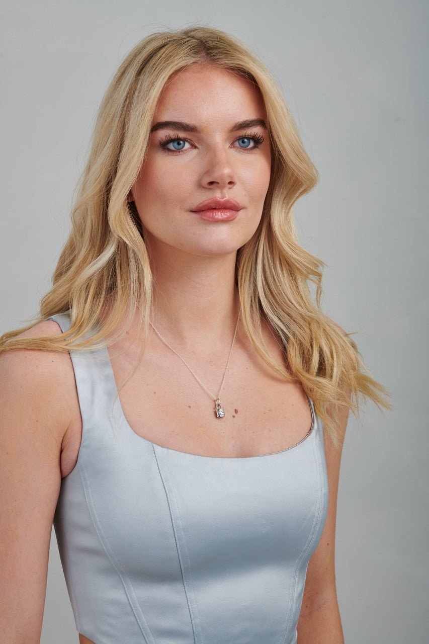 Moon &amp; Stars Padlock Necklace - Gemlet