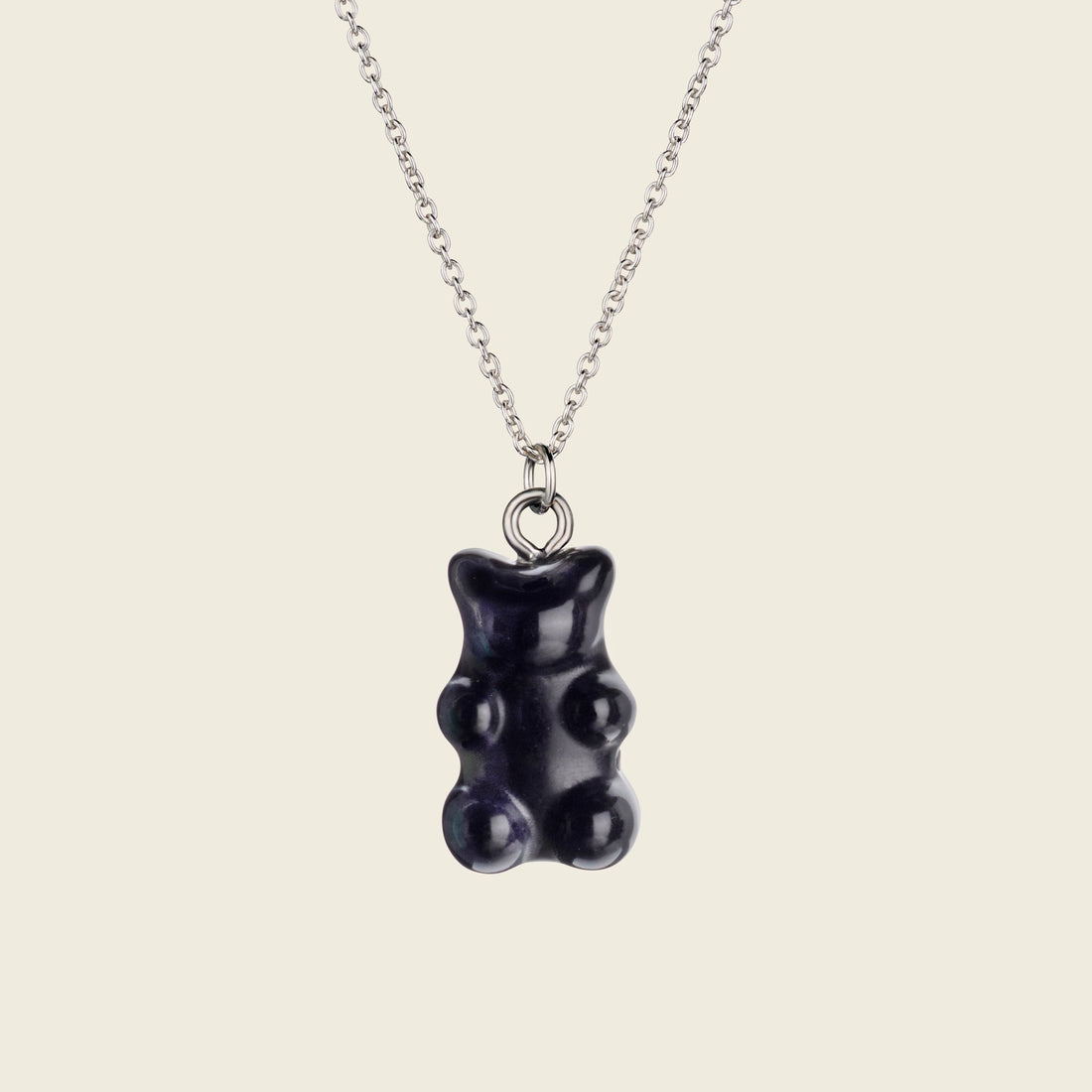 Obsidian Gummy Bear Pendant Necklace - Gemlet