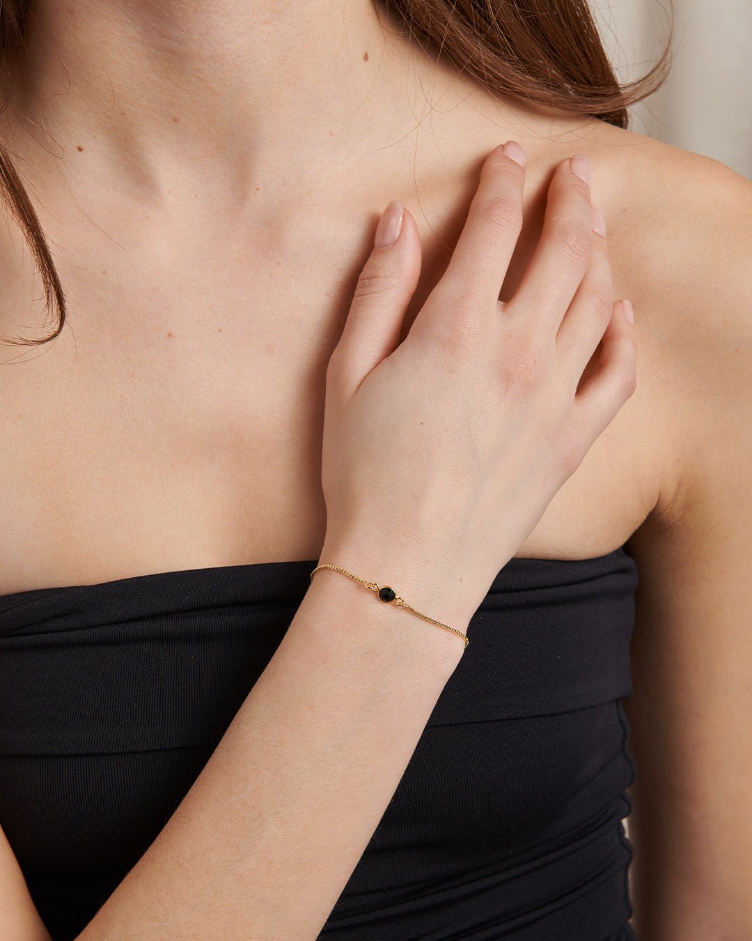 Onyx Gemstone Adjustable Bracelet - Gemlet