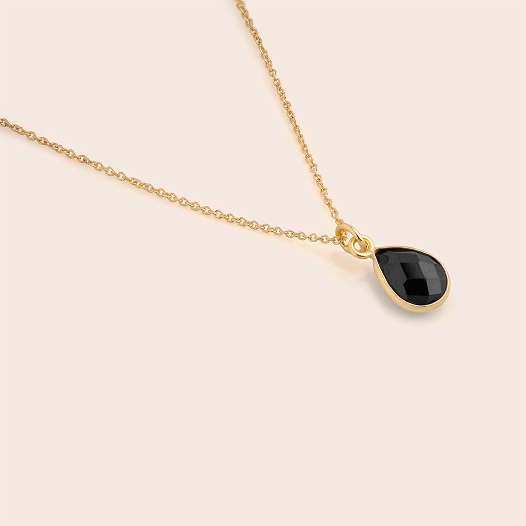 Onyx Teardrop Necklace - Gemlet