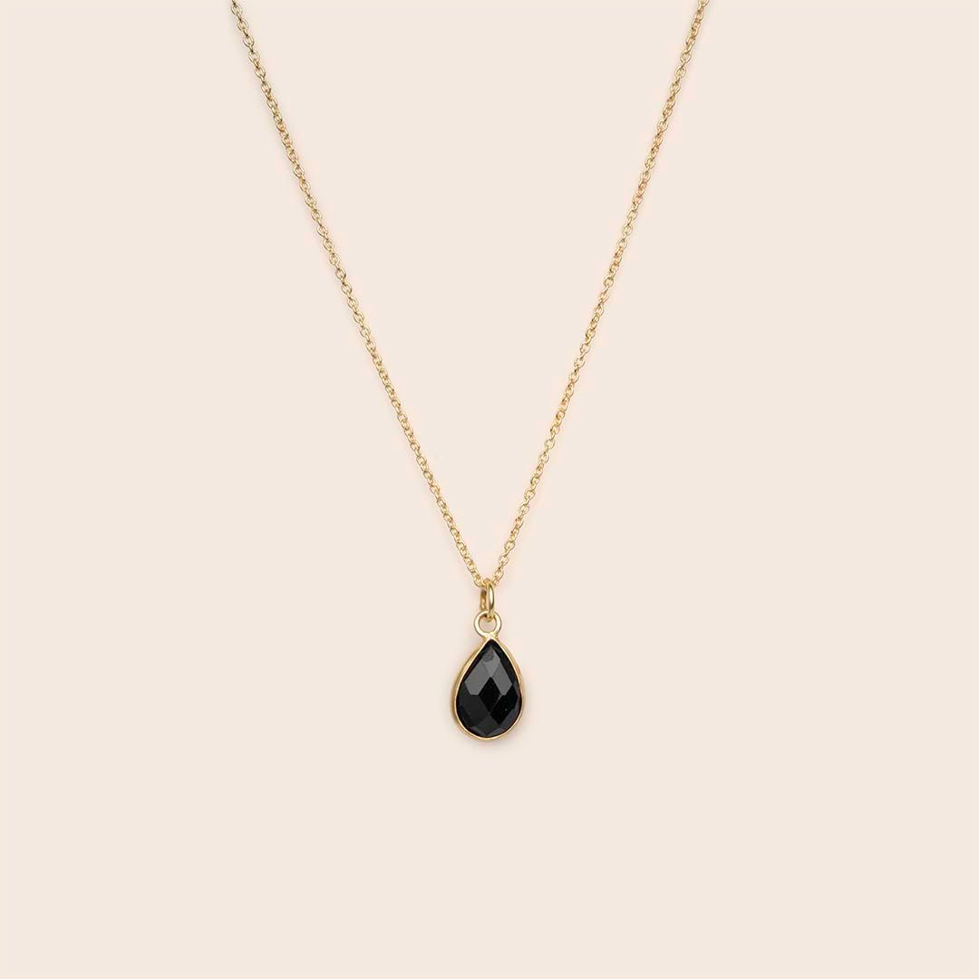 Onyx Teardrop Necklace - Gemlet