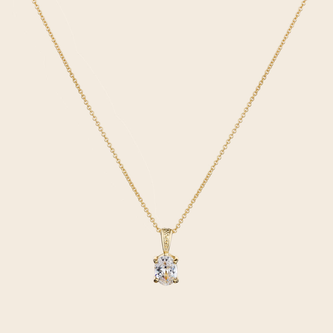 Oval CZ Pendant Necklace - Gemlet