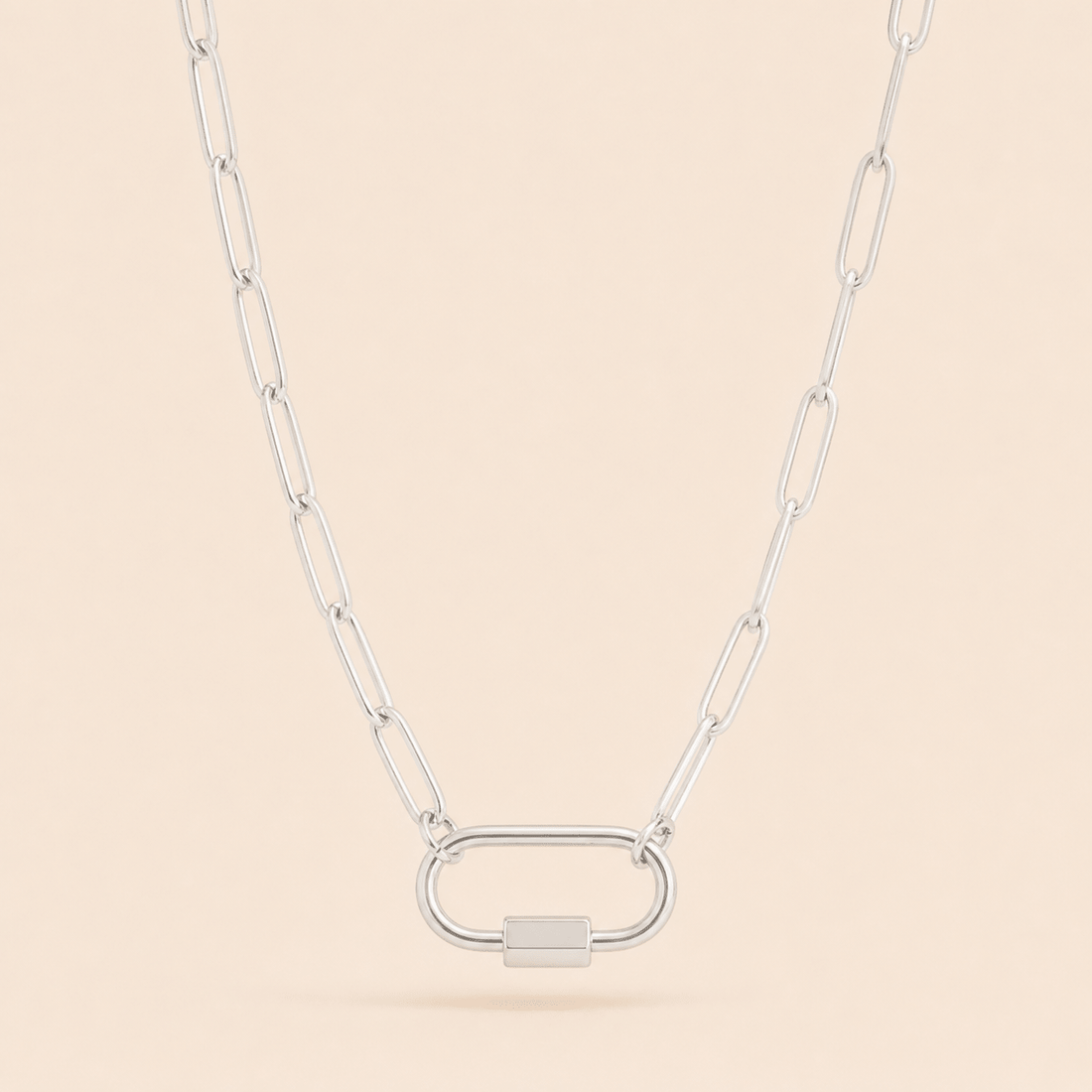 Oval Paperclip Carabiner Necklace - Gemlet
