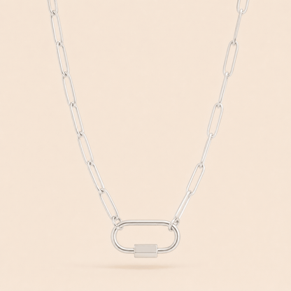 Oval Paperclip Carabiner Necklace - Gemlet