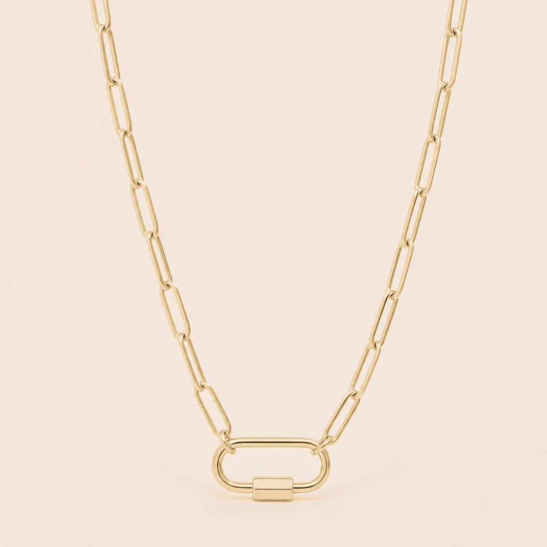 Oval Paperclip Carabiner Necklace - Gemlet