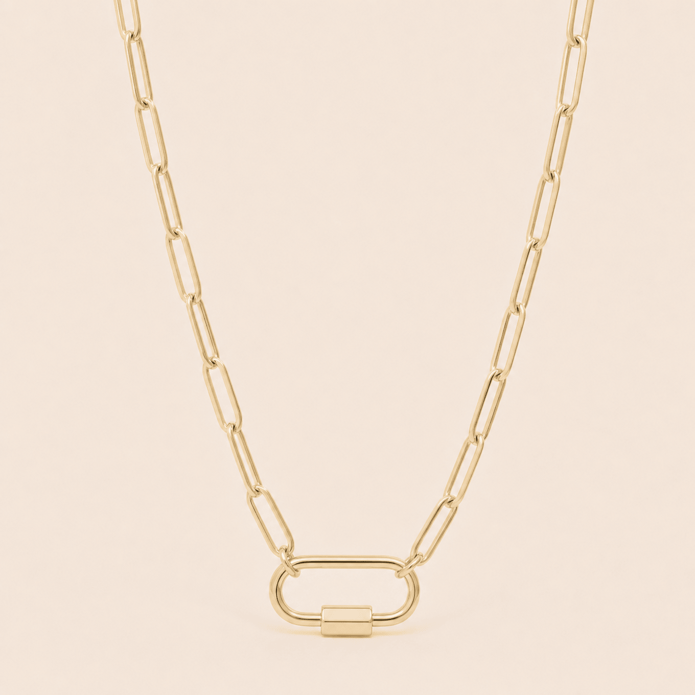 Oval Paperclip Carabiner Necklace - Gemlet