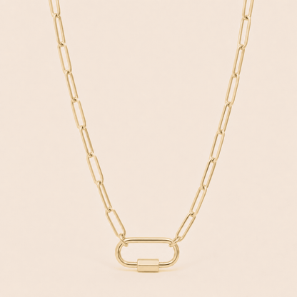 Oval Paperclip Carabiner Necklace - Gemlet