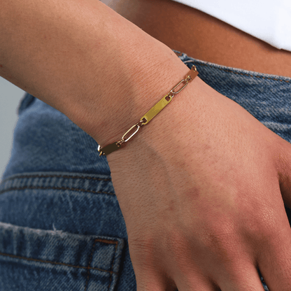 Paperclip Bar Chain Bracelet - Gemlet