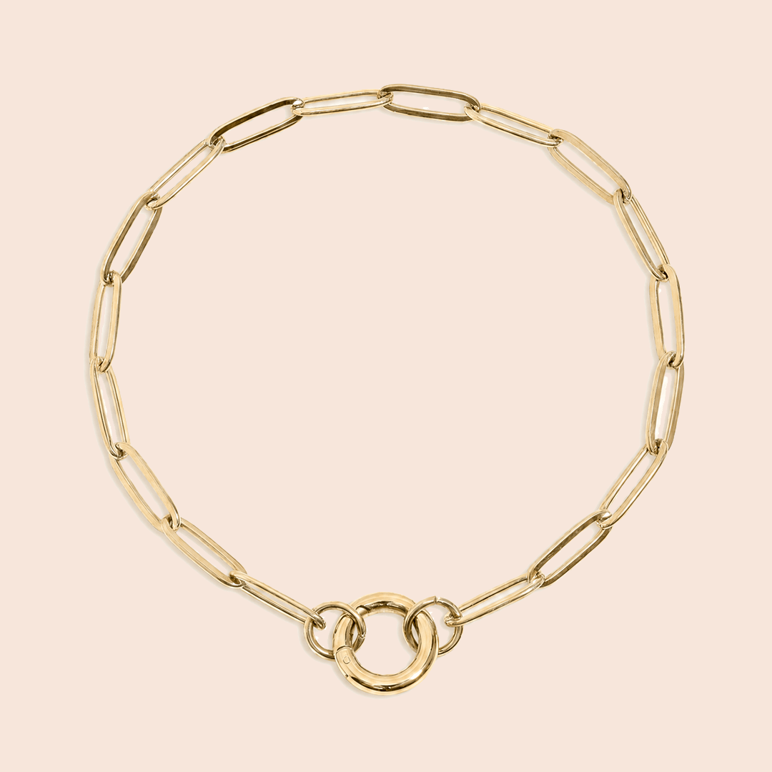 Paperclip Carabiner Charm Bracelet - Gemlet