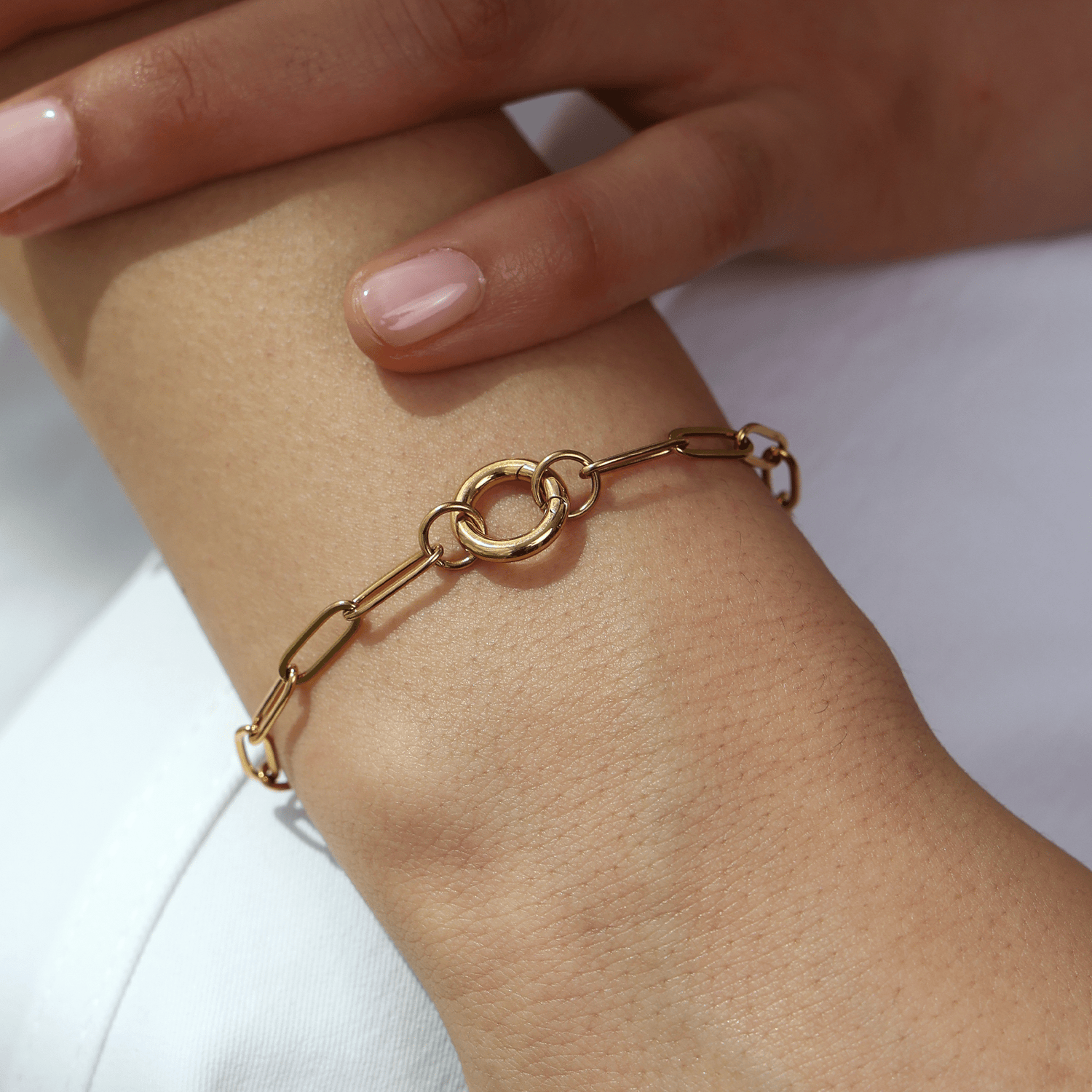 Paperclip Carabiner Charm Bracelet - Gemlet
