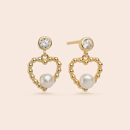 Pearl Heart Studs - Gemlet