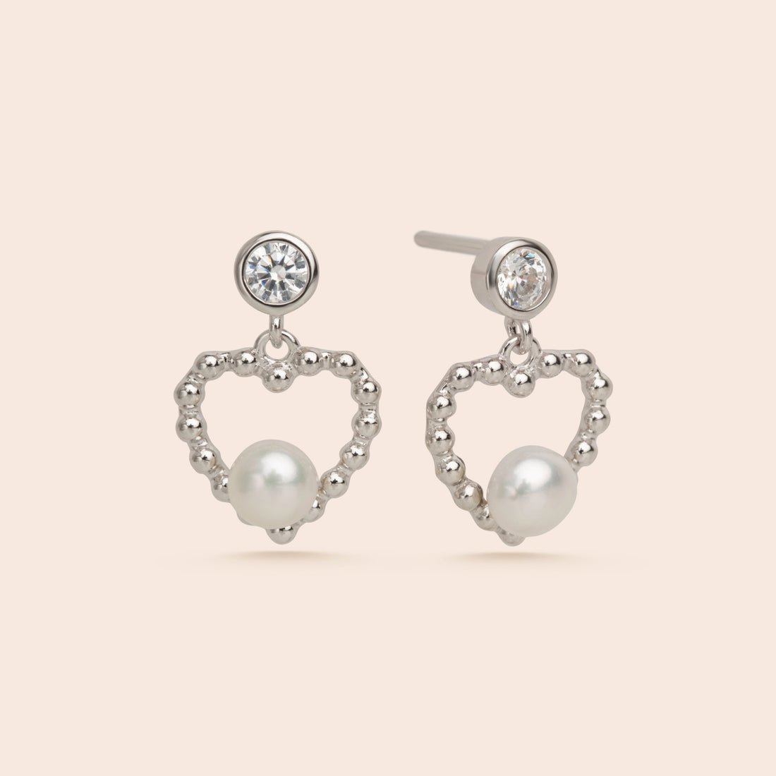 Pearl Heart Studs - Gemlet