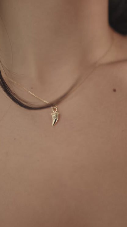 Tusk CZ Pendant Necklace