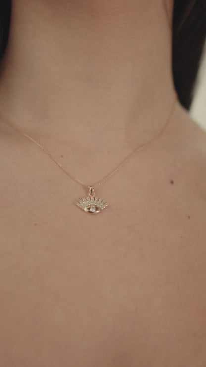 Evil Eye CZ Pendant Necklace