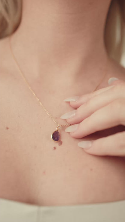Amethyst Teardrop Necklace