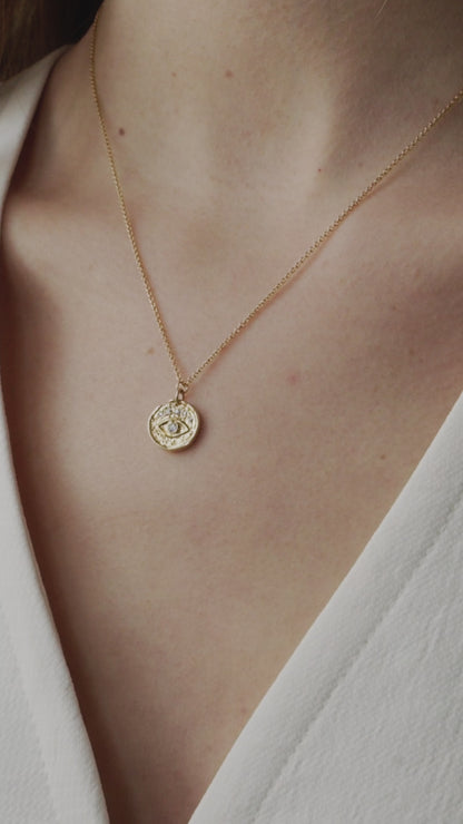 Evil Eye Medallion Pendant Necklace