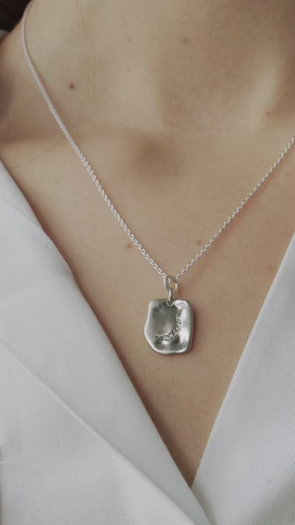 Moon Tag Pendant Necklace
