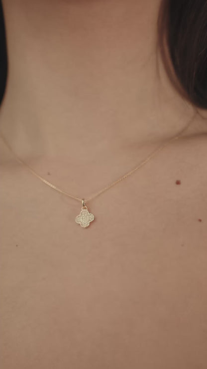Clover CZ Pendant Necklace