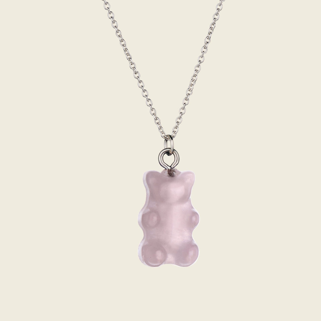 Rose Quartz Gummy Bear Pendant Necklace - Gemlet
