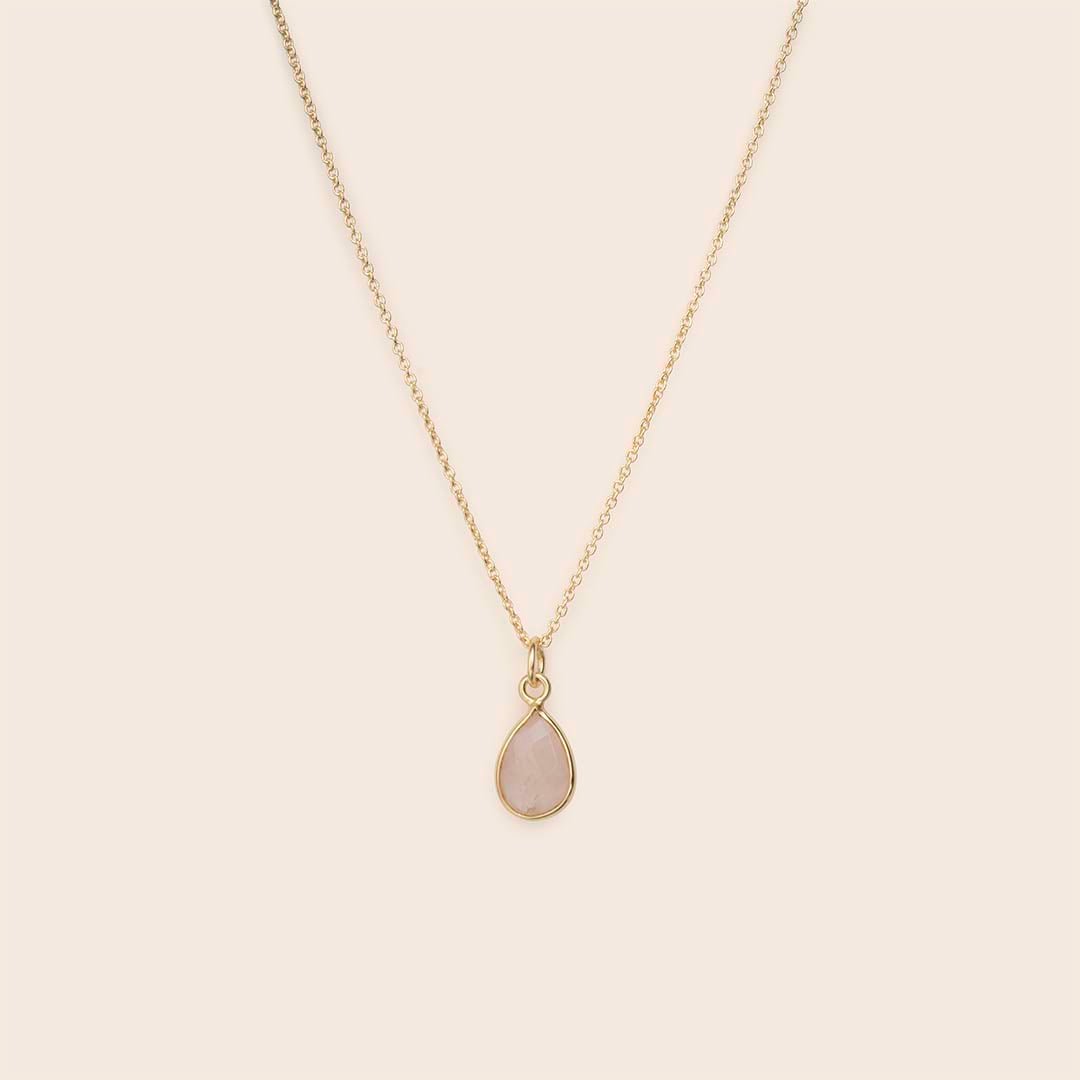 Rose Quartz Teardrop Necklace - Gemlet