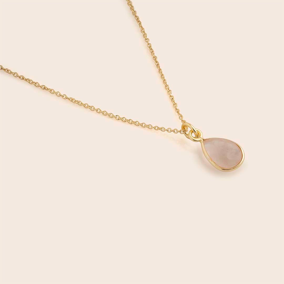 Rose Quartz Teardrop Necklace - Gemlet