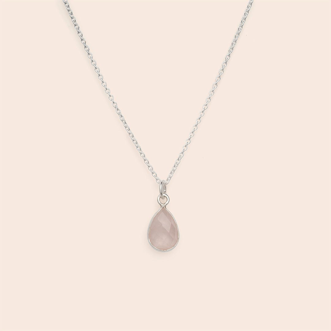 Rose Quartz Teardrop Necklace - Gemlet