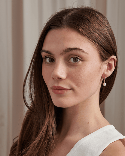 Small Pearl Dangle Hoops - Gemlet