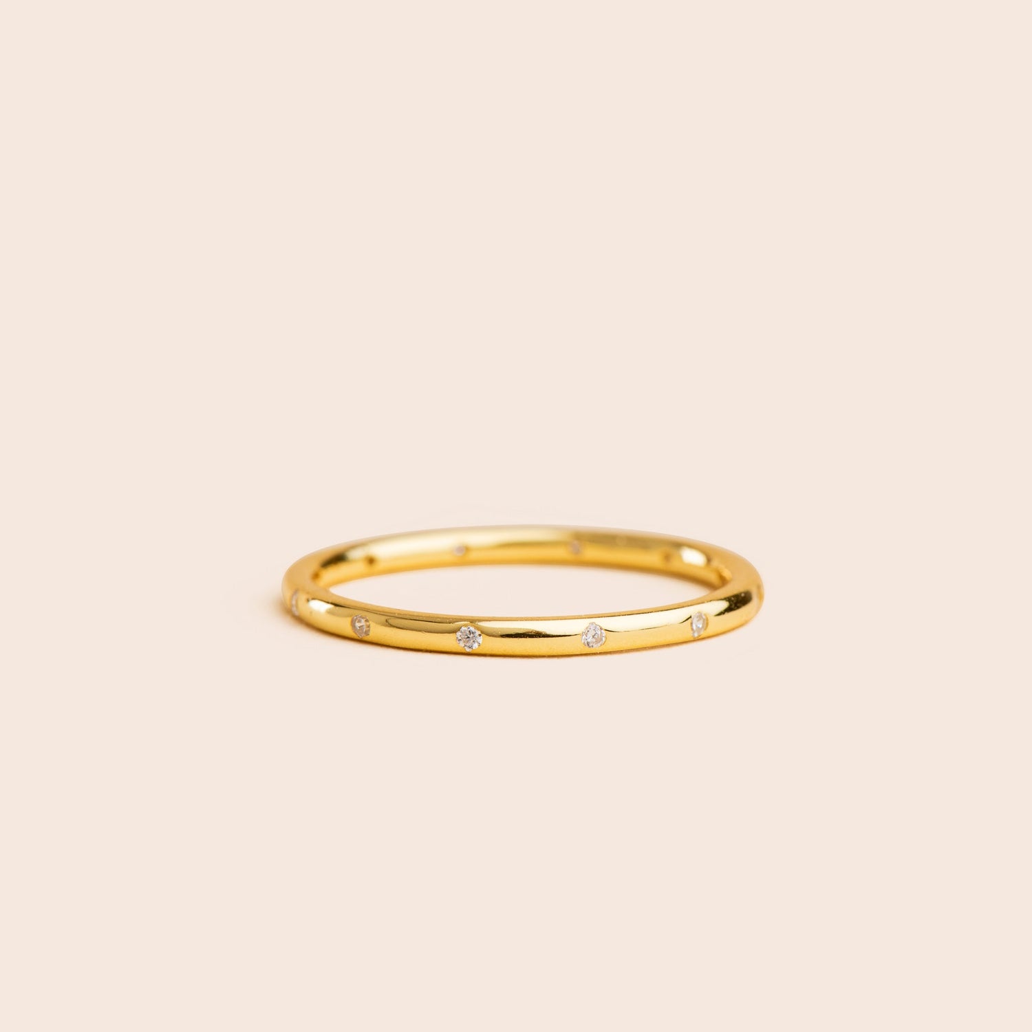 Sparkly CZ Band - Gold Filled Stacking Ring - Gemlet