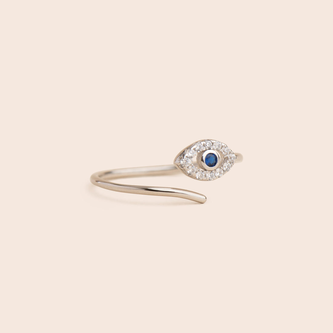 Sparkly Evil Eye - Sterling Silver Stacking Ring - Gemlet