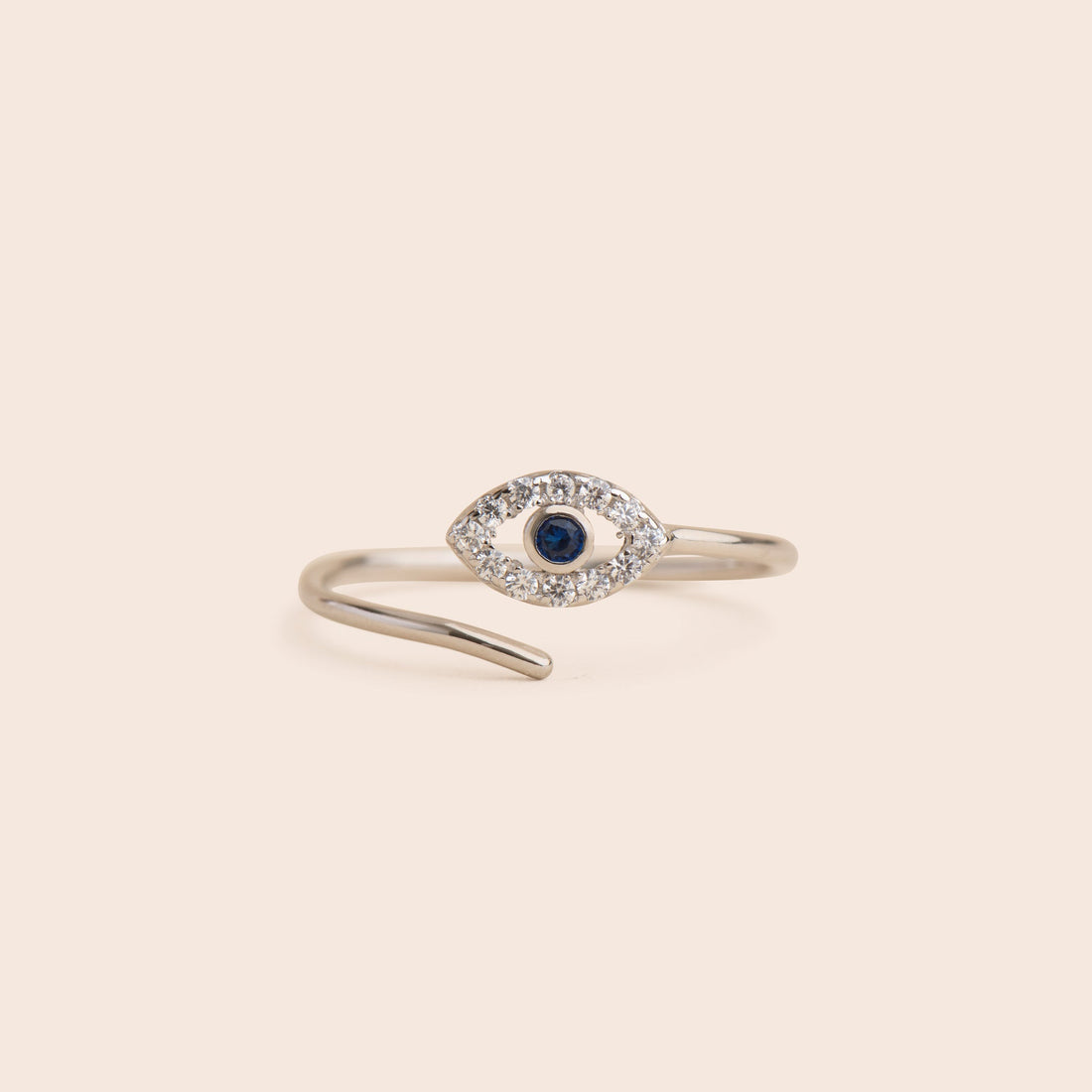 Sparkly Evil Eye - Sterling Silver Stacking Ring - Gemlet