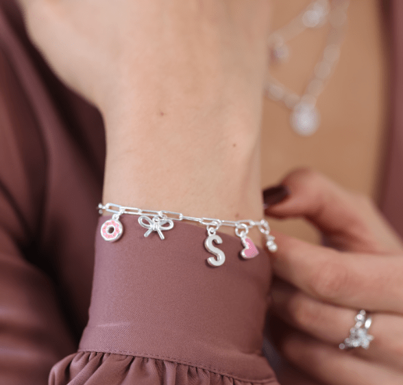 Sterling Silver Charm Bar Bracelets - Gemlet