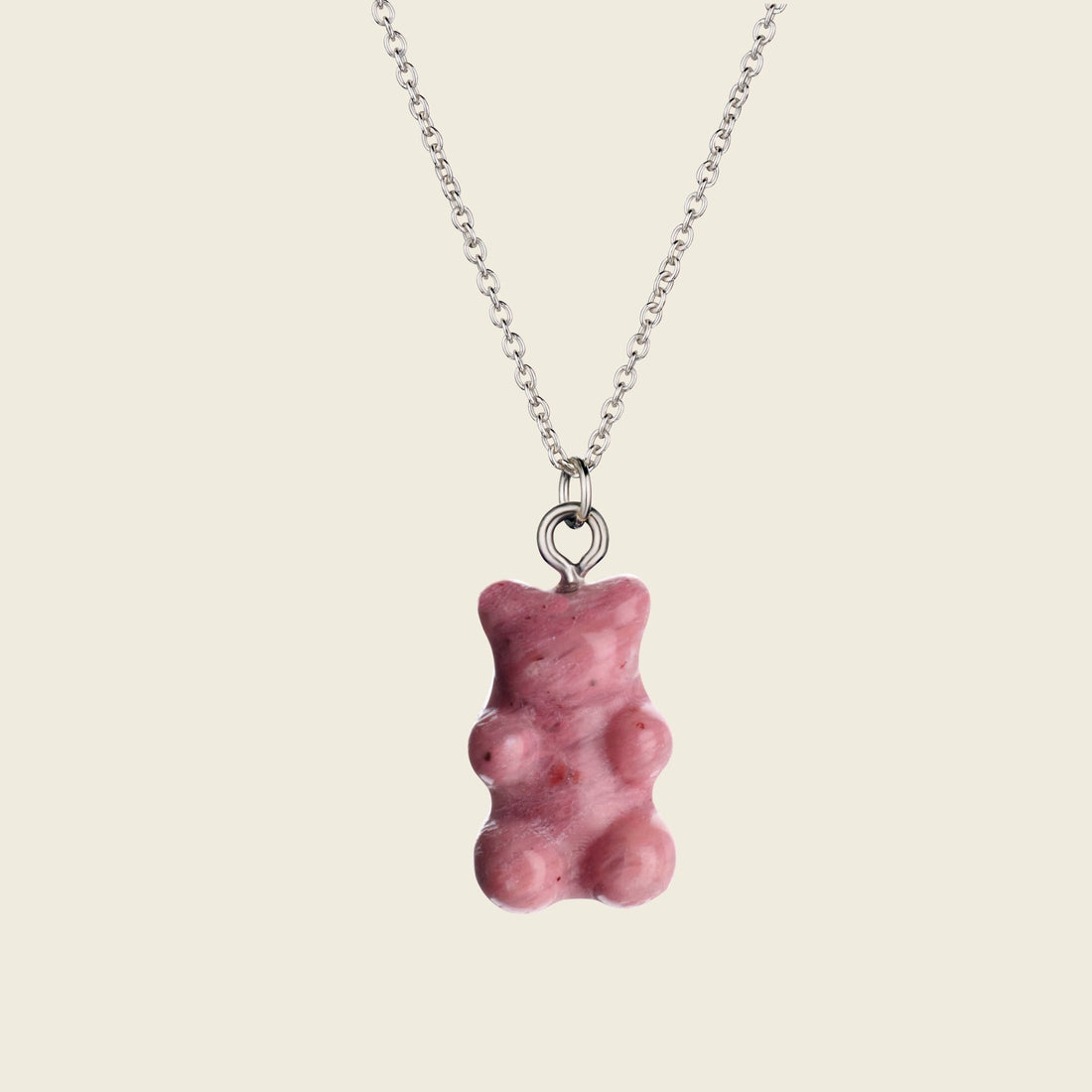 Strawberry Quartz Bear Pendant Necklace - Gemlet