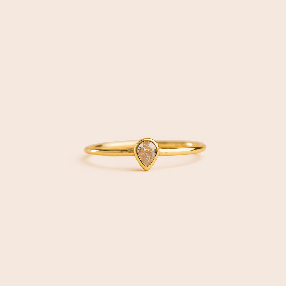 Teardrop CZ - Gold Filled Stacking Ring - Gemlet