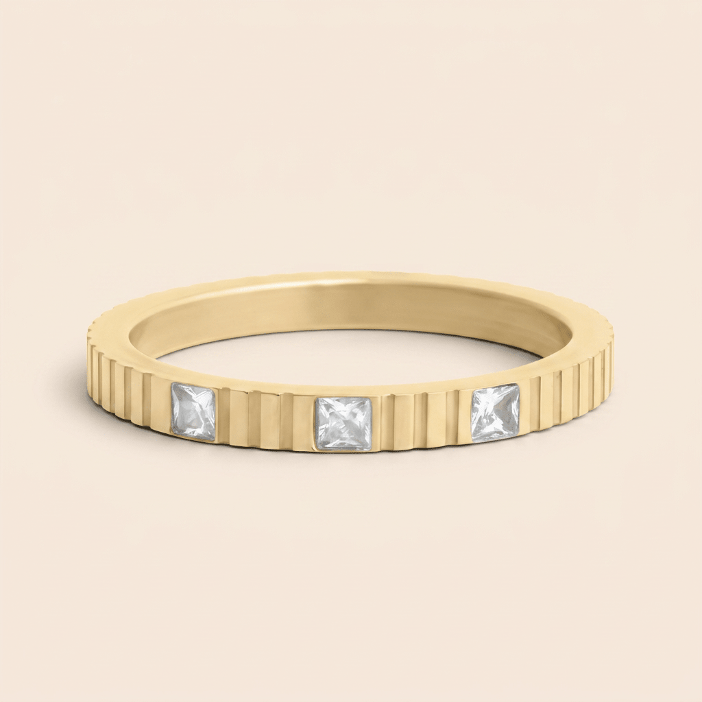 Triple CZ Flat Band Ring - Gemlet